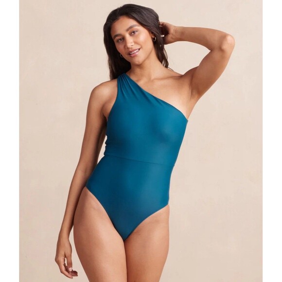 Summersalt The Ruched Sidestroke One Shoulder‎ Swimsuit Green Size 14 - Picture 7 of 8